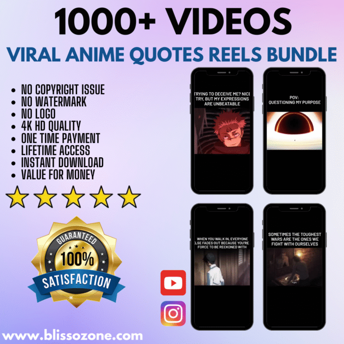 1000+ Viral Anime Quotes Reels Bundle