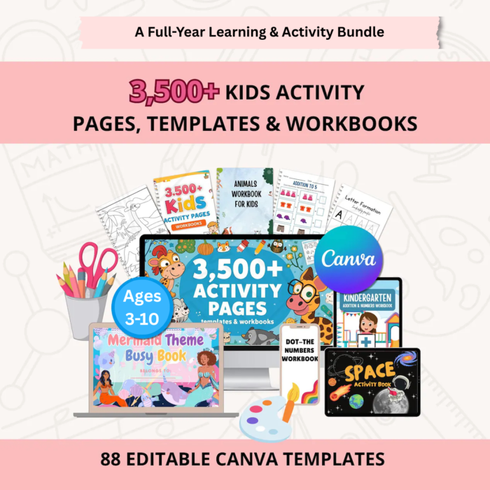 A Full-Year Learning & Activity Bundle for Kids (Ages 3–10) — No Prep Required