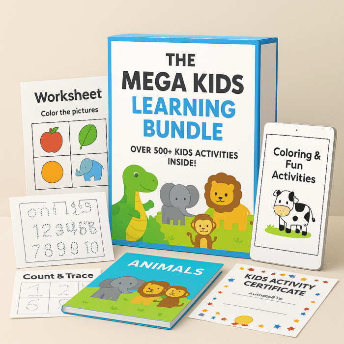 Kids Digital Product Bundle Kit – 50+ Creative Resources (Stories, Coloring Books, Videos & More)