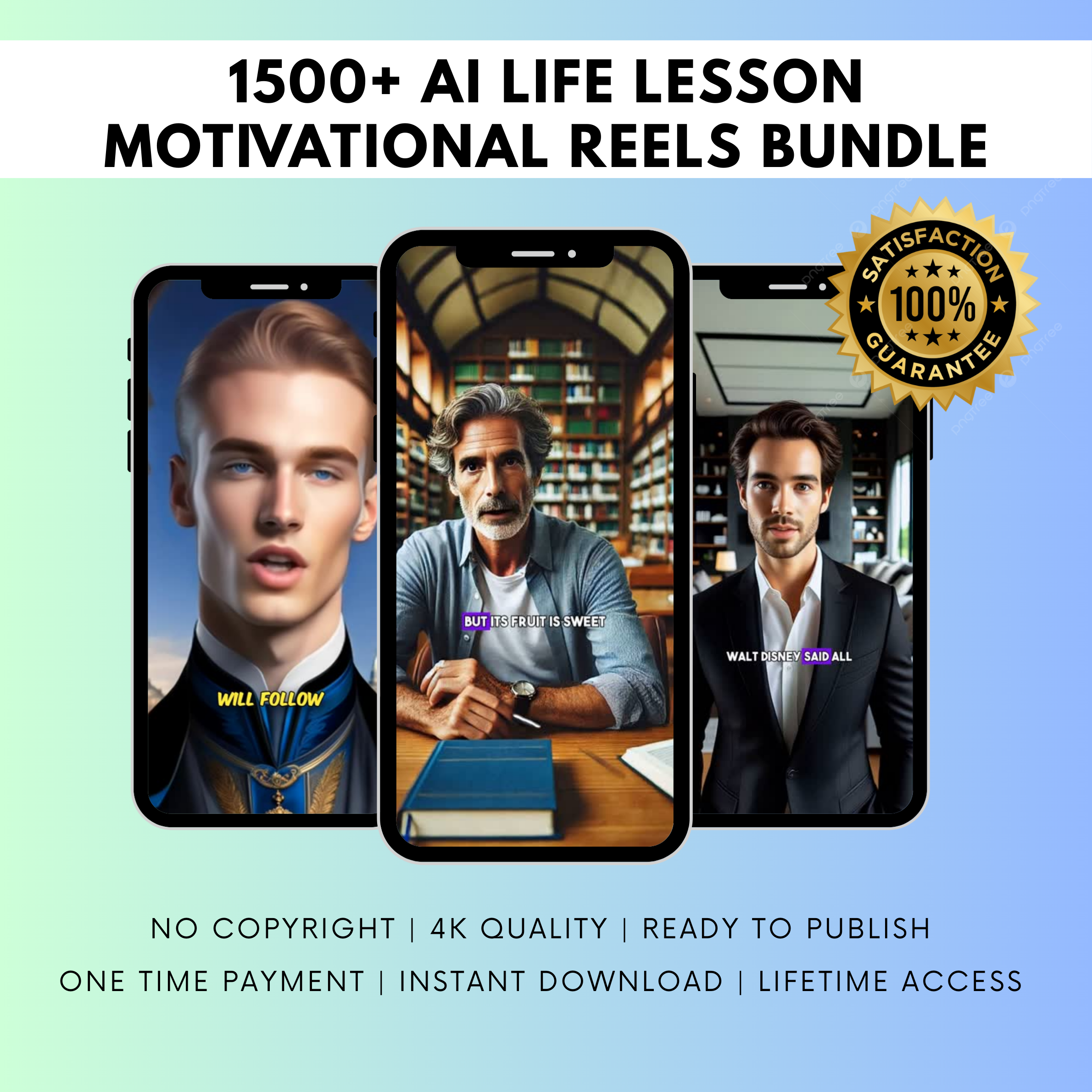 1500+ AI LIFE LESSON MOTIVATIONAL REELS BUNDLE