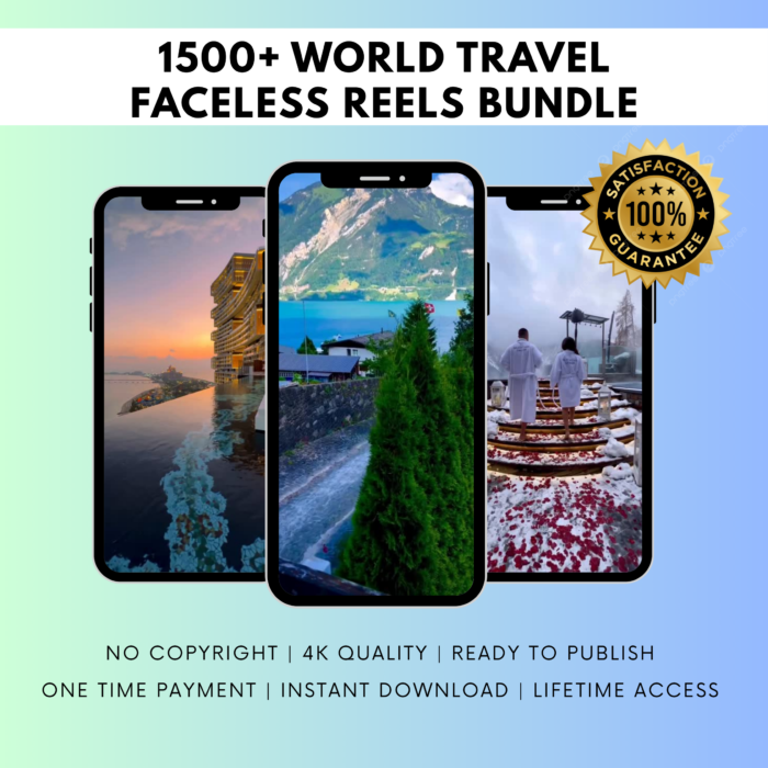 1500+ WORLD TRAVEL FACELESS REELS BUNDLE